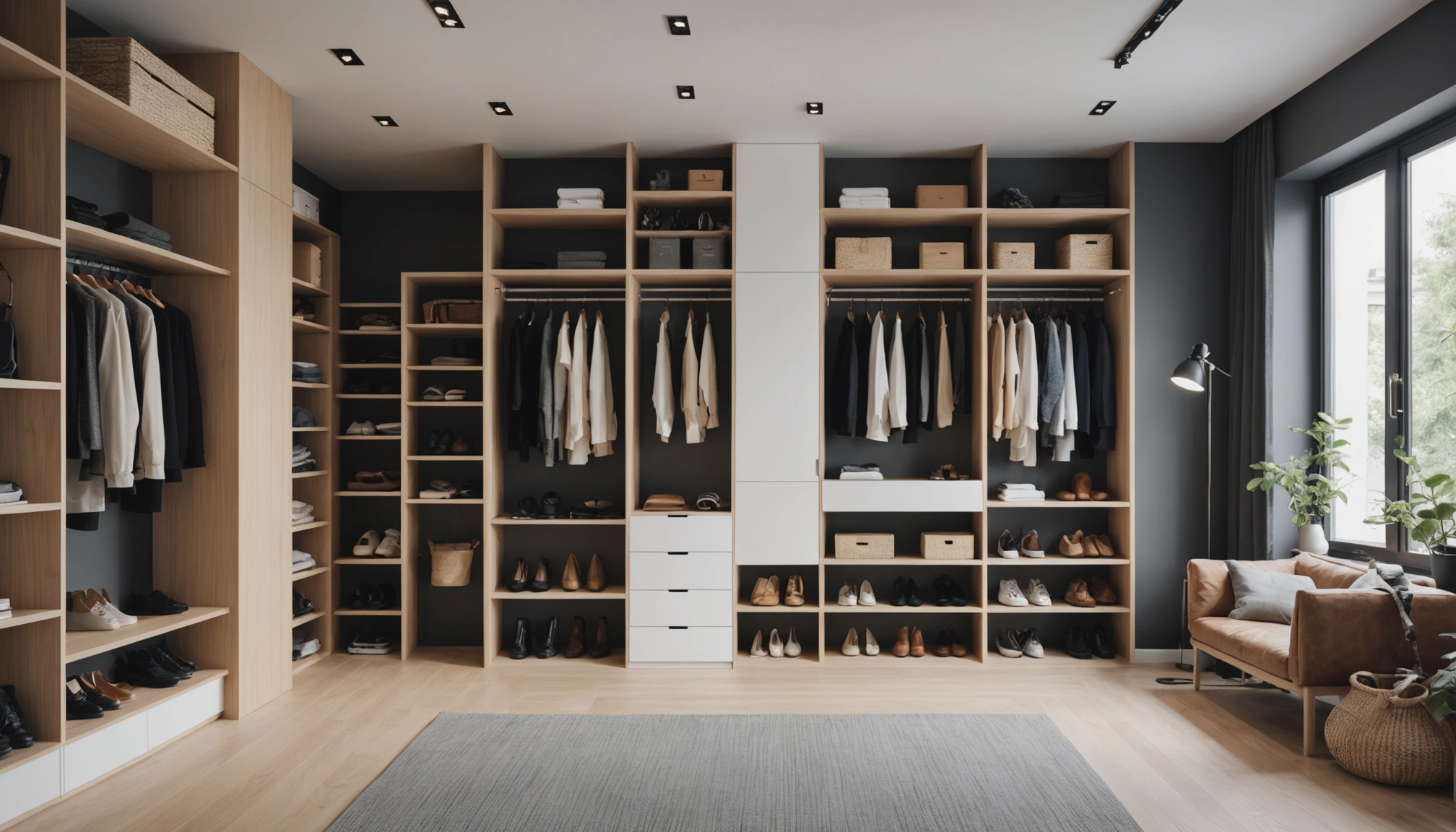 garderobe unter treppe offen